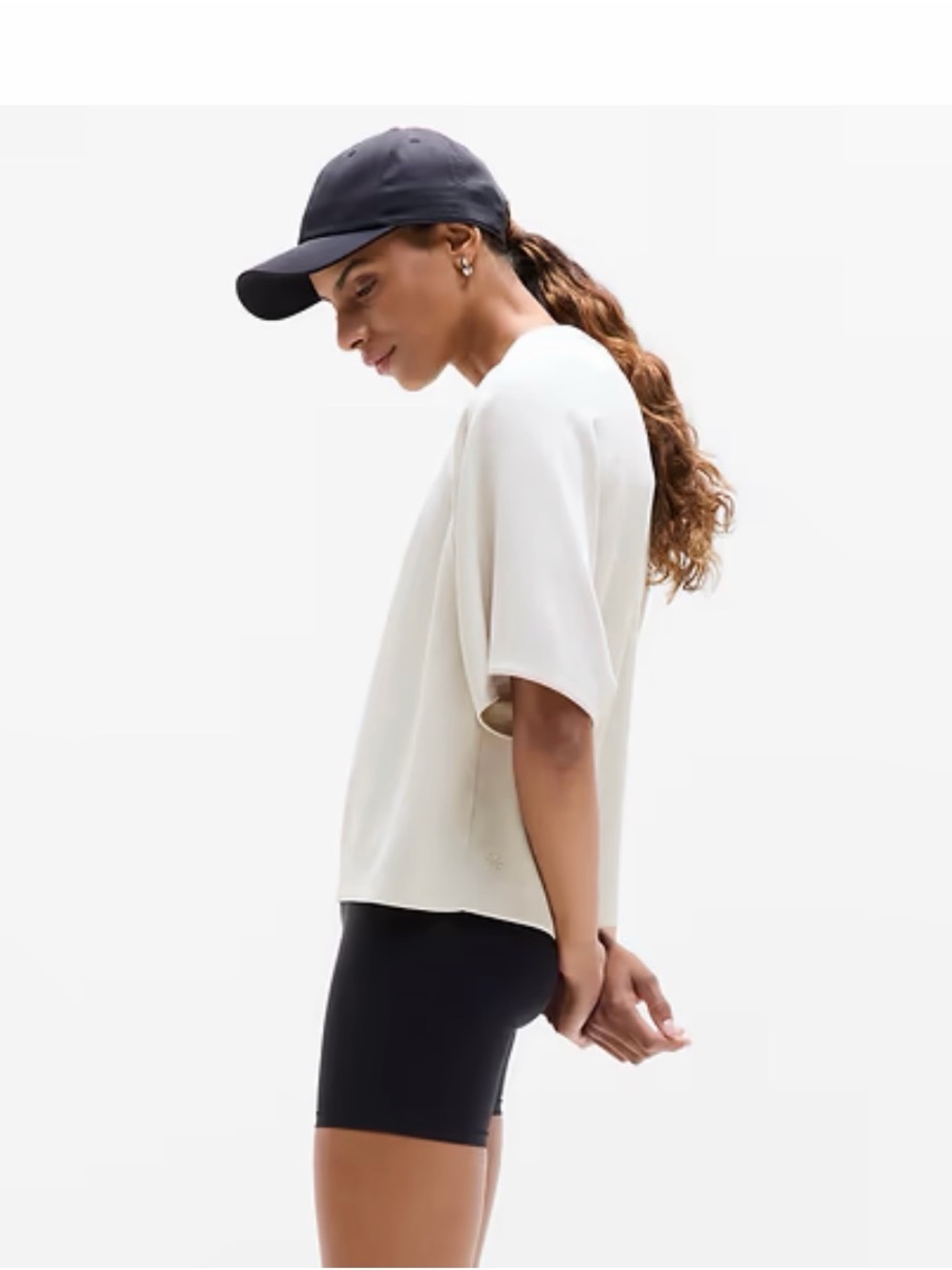 Athleta Seasoft Tee in Bone, Size Small - Picture 3 of 3